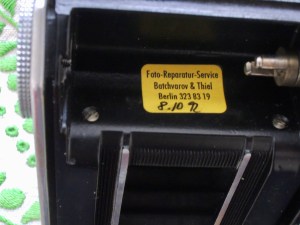 Kodak Retina II (142) service sticker